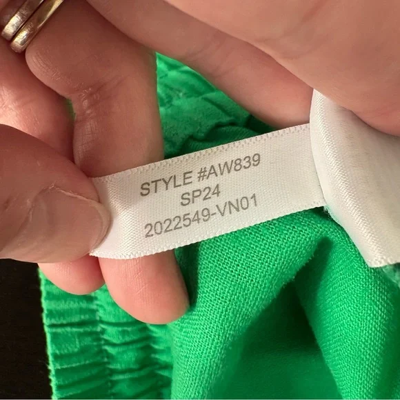 J. Crew Factory Solid Linen Drawstring Pant in Green Sz 6 - 1747 - Picture 9 of 9